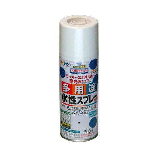 （まとめ買い）アサヒペン 水性多用途スプレー 300ML 黒 〔5缶セット〕