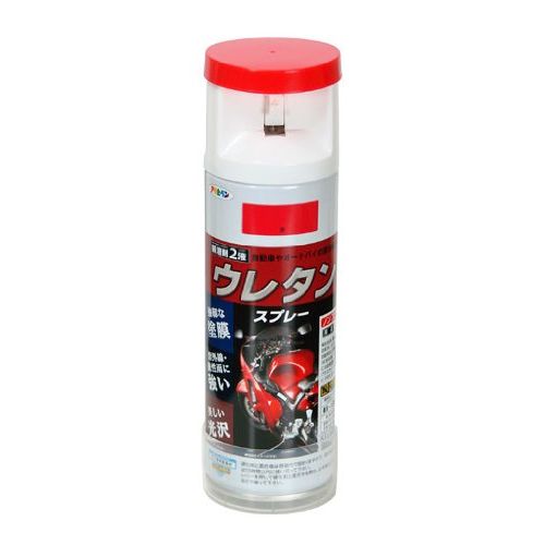 （まとめ買い）アサヒペン 弱溶剤型2液 ウレタンスプレー 300ML 赤 〔3缶セット〕