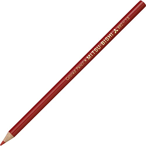 まとめ買い）三菱鉛筆 色鉛筆880 15 赤 K880.15 00741355 〔12本セット