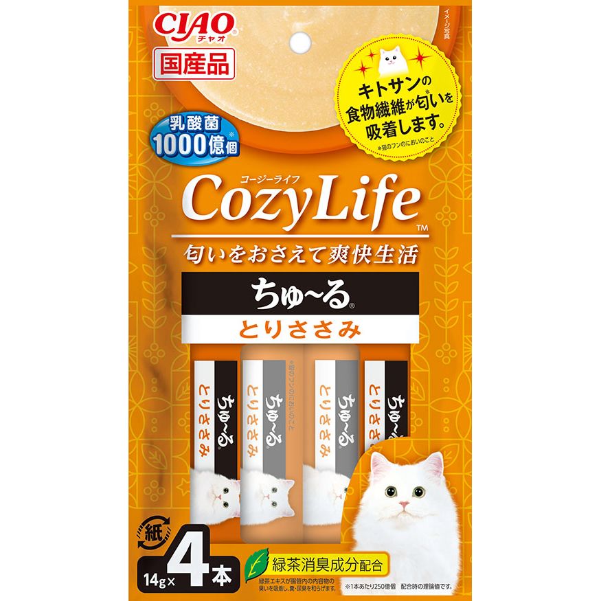 いなばペットフード CIAO(チャオ) CozyLifeちゅ～る とりささみ 14g×4本 猫用おやつ – FUJIX
