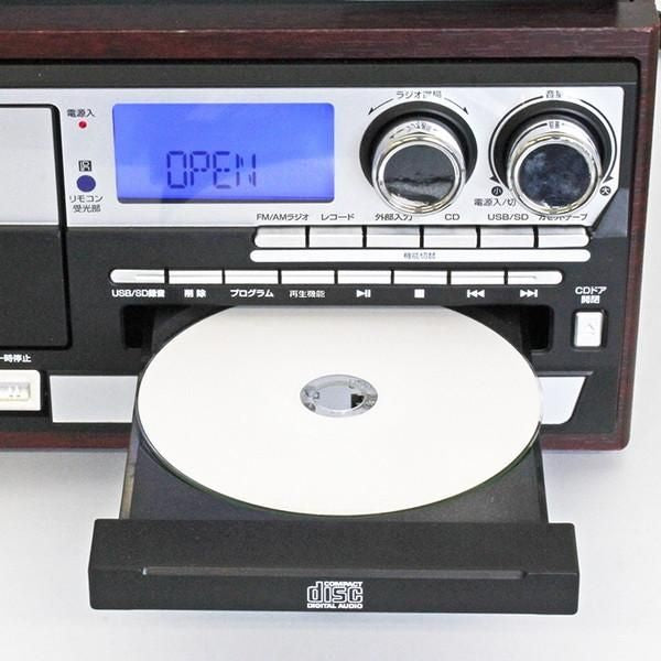 クマザキエイム 多機能レコードプレーヤー レコード/CD/カセットテープ