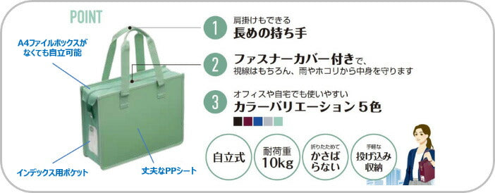 まとめ買い）サクラクレパス ノータム・オフィストートバッグ ファスナー付 グリーングレー UNT-A4JC#46 〔3個セット〕 – FUJIX