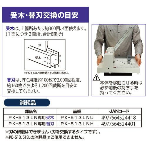 まとめ買い)プラス かんたん替刃交換断裁機専用受木 PK-513LNU 〔×3