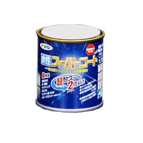 （まとめ買い）アサヒペン ペンキ 水性スーパーコート 水性多用途 白 1/12L 〔5缶セット〕