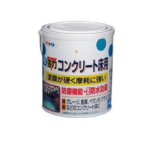 （まとめ買い）アサヒペン 水性強力コンクリート床用 ダークグリーン 1.6L 〔3缶セット〕