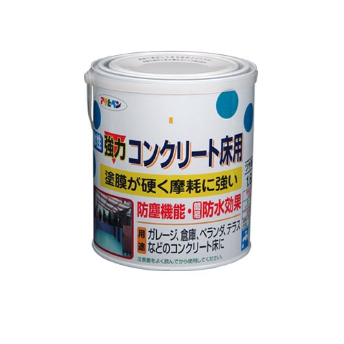 （まとめ買い）アサヒペン 水性強力コンクリート床用 ライトグリーン 1.6L 〔3缶セット〕