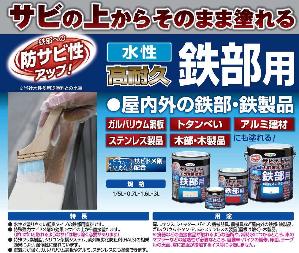 まとめ買い）アサヒペン 水性塗料 水性高耐久鉄部用 1/5L 黄色 〔×5〕 – FUJIX