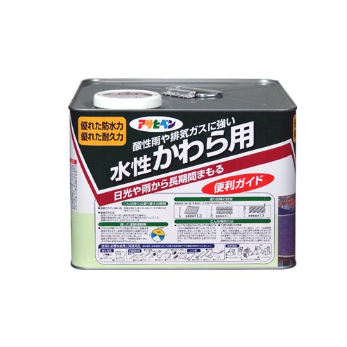 （まとめ買い）アサヒペン 水性かわら用 日本瓦銀 7L 〔3缶セット〕