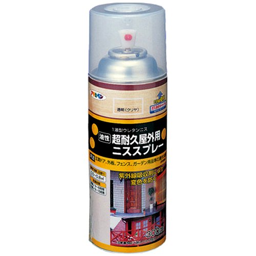 （まとめ買い）アサヒペン 油性超耐久屋外用ニススプレー 300ML 透明(クリヤ) 〔3缶セット〕