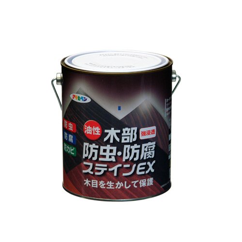 （まとめ買い）アサヒペン 油性木部防虫・防腐ステインEX 1.6L チーク 〔3缶セット〕