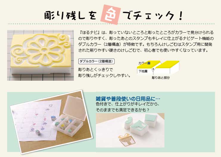 シード ほるナビA7-2 消しゴムはんこ ハガキ1/2サイズ KH-HN2A