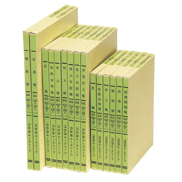コクヨ　リ−１２０ 三色刷りルーズリーフ　Ｂ５　金銭出納帳（科目入）　１００枚入 